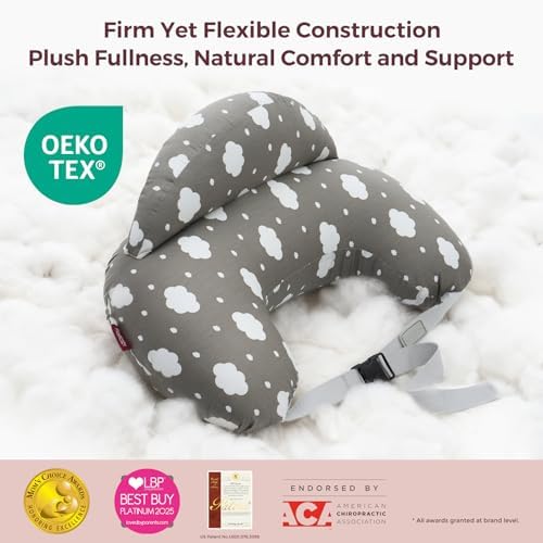 Momcozy nursing pillow side profile showing ergonomic support