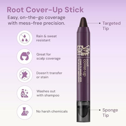 Style Edit temporary hair color stick displaying the blending sponge tip on the opposite side