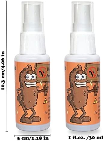 Compact thirty milliliter Hensgaukt liquid poop gag gift bottles showing the spray nozzle setup.