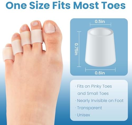 Twelve pack of silicone little toe protectors for blister relief
