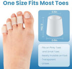 Twelve pack of silicone little toe protectors for blister relief