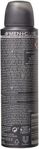 Four pack arrangement of Dove Men Plus Care Cool Fresh dry spray cans