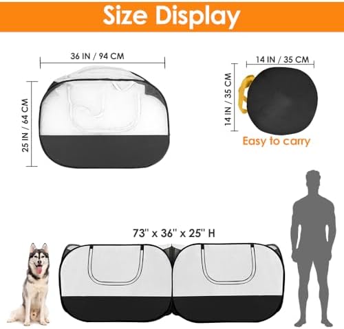 SlowTon Small Animals Playpen - Portable Chicken Coop Run Large Chick Brooder 73"x36"x25" with Detachable Bottom, Pop Up Pet Enclosure Cat Tent for Guinea Pig Bunny Puppy Indoor Outdoor (Flat Top) - Image 7