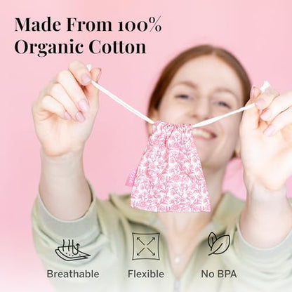Organic cotton reusable pouch for period discs and kegel weights
