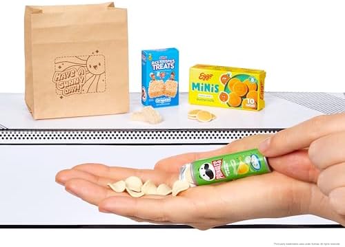 Unwrapped MGA's Miniverse Real Brands items displayed neatly on a white background.