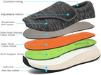 HOMASS slip-on wide width shoes for seniors with neuropathy and edema.