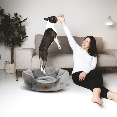 Asvin Small Dog Bed for Small Dogs, Cat Beds for Indoor Cats, Pet Bed for Puppy and Kitty, Extra Soft & Machine Washable with Anti-Slip & Water-Resistant Oxford Bottom, Grey, 20 inches - Image 7