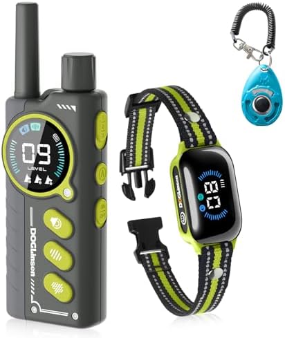 DOGLinsen vibrating pet collar receiver close up highlighting waterproof design.