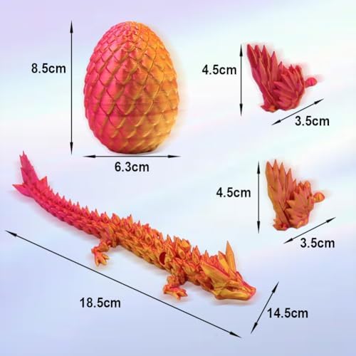 Close up of articulated crystal dragon removed from 3D printed egg