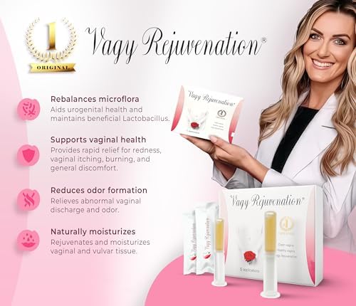 Side view of Vagy Rejuvenation box detailing pH balance and moisturizing benefits.