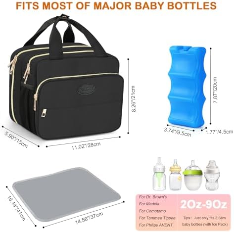 Piioser breastfeeding bag interior with ice pack