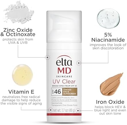 EltaMD UV Clear tinted broad spectrum UVA UVB daily face protection