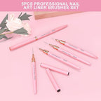 Voiluk nail art brush set showing size variety from 5mm to 25mm