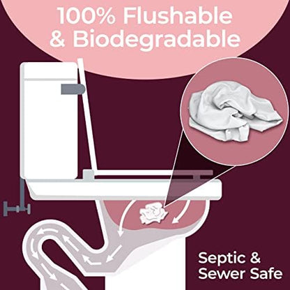 Alcohol free and fragrance free feminine hygiene wipes bulk pack