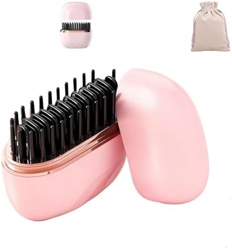 Cordless compact hot comb styler with USB-C charging port and temperature control buttons