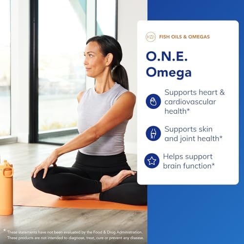 Pure Encapsulations high potency omega 3 fish oil supplement bottle angled view showing product authenticity markers.
