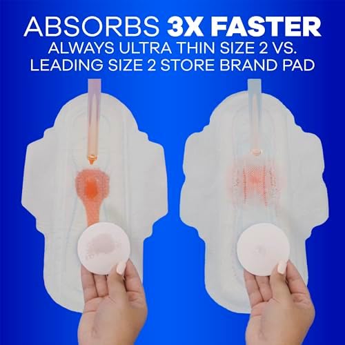 Always My Fit size 2 long super pads sizing chart illustration