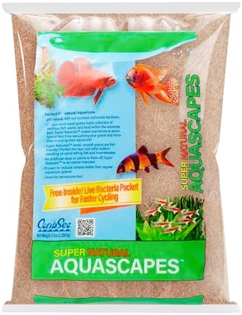 Close up of CaribSea Sunset Gold natural aquarium sand texture