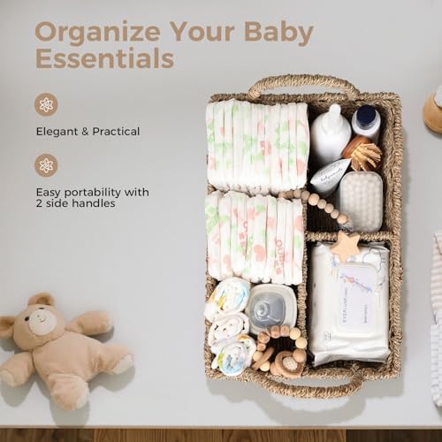 Durable PE rattan baby caddy for nursery organization