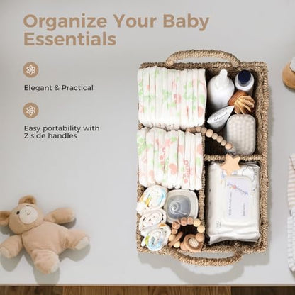 Durable PE rattan baby caddy for nursery organization