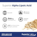 Superior Labs Alpha Lipoic Acid bottle seal and safety cap close up