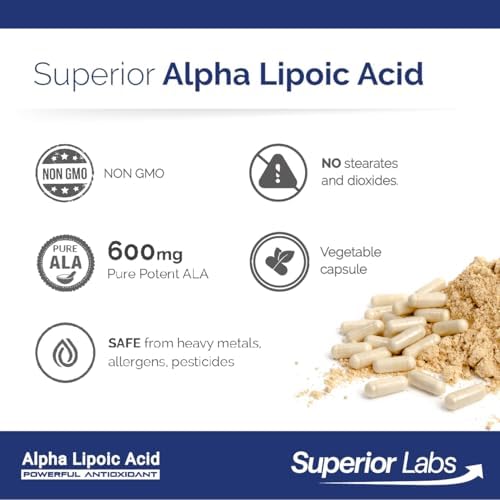 Superior Labs Alpha Lipoic Acid bottle seal and safety cap close up