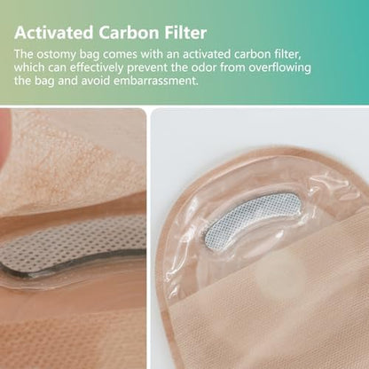Vlookup ileostomy stoma care bags showing the soft opaque non woven fabric cover