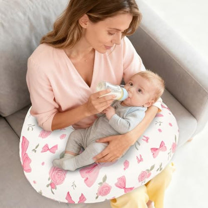 Soft minky fabric side of Jundetye nursing pillow cover