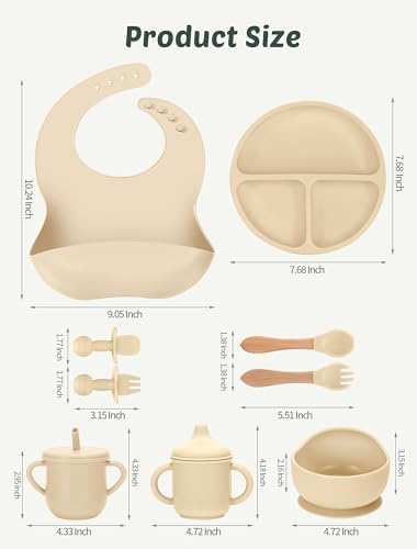 Durable food grade silicone baby feeding set for weaning