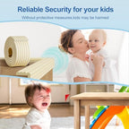 Child safety foam padding installed on wooden table