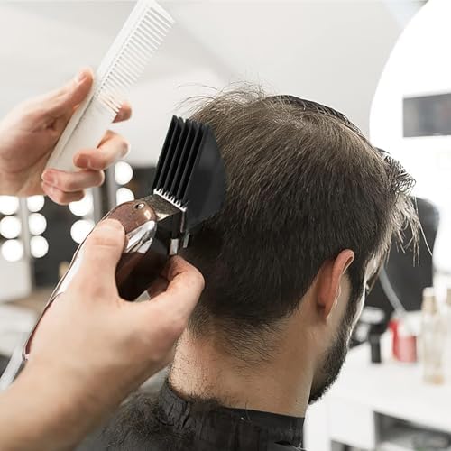 CR8GR8 black plastic long hair guides back view showing universal attachment bracket