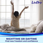LivDry high absorbency nighttime incontinence underwear pack back panel instructions