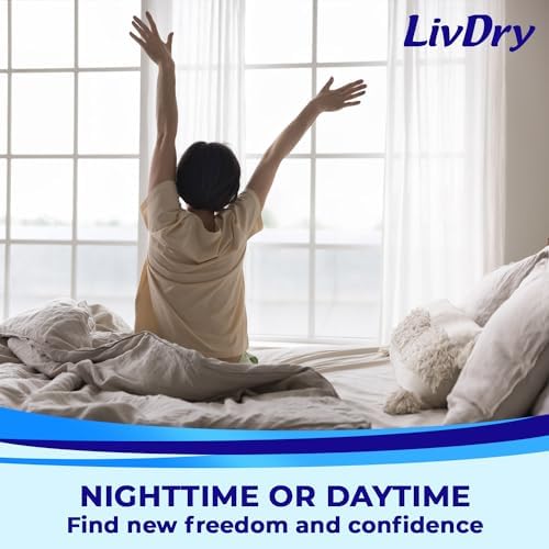 LivDry high absorbency nighttime incontinence underwear pack back panel instructions