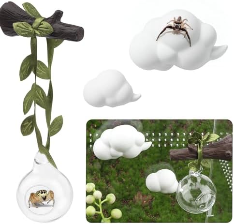 4 Pcs Jumping Spider Accessories Glass Ball Habitat Cloud Platform Ledges Jumping Spider Hide for Decorating Jumping Spider Enclosure Climbing & Exploration - Image 2