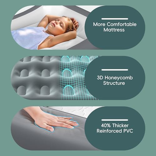 GloTika kids inflatable mattress deflated and neatly packed inside its compact matching travel carry bag.