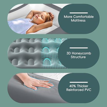 GloTika kids inflatable mattress deflated and neatly packed inside its compact matching travel carry bag.