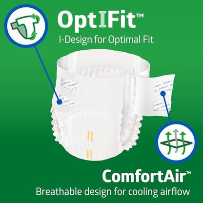 FitRight heavy absorbency disposable briefs showcasing the adjustable tab closures