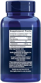 Life Extension L-Glutamine Powder nutritional facts panel label