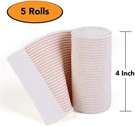 Pack of five Hospora thick elastic bandages for sports injury recovery.