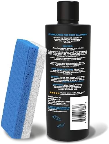 Daily Remedy foot care kit including blue pumice stone and extra strength gel.