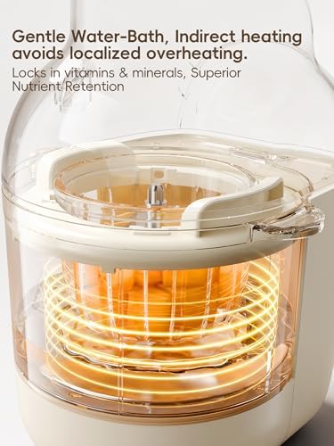 Felizbebe automatic food maker showing detailed view of the eight point five ounce glass container