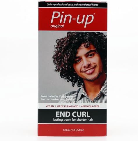 Pin-Up Original End Curl Home Perm Kit 130ml front packaging view showcasing salon quality results for short hair.