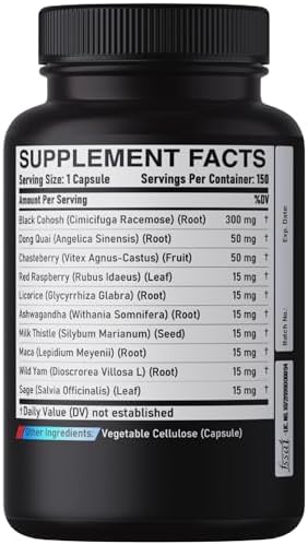 Back label of Dedicad menopause support supplement