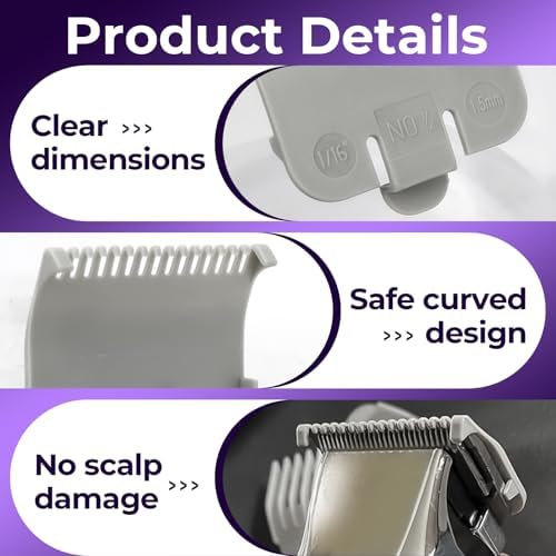 LAVEST premium cutting guides showing the back snap mechanism that fits standard hair blades.