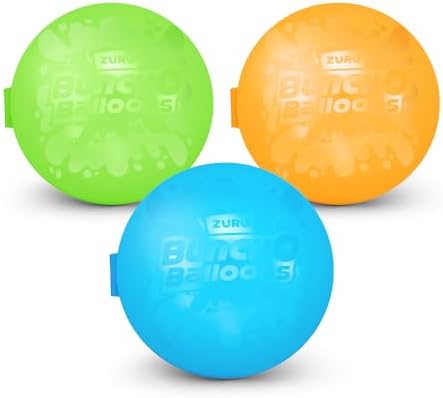 Demonstration of dunking the ZURU self sealing water balloon into a bucket for a quick fill