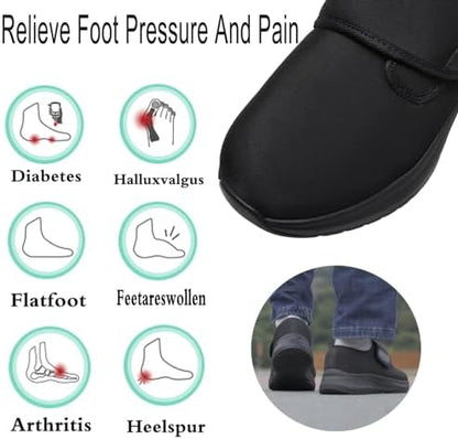 Side profile of Vogana mens diabetic shoes showing memory foam sole.