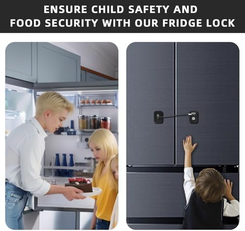 Heavy duty adhesive fridge lock for kids