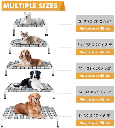 Caghash Elevated Outdoor Raised Dog Bed Outdoor Dogs Bed Lifted Pet Bed Dog Cot for Medium Pet Taste Life, Start with A Pet Bed 34'' x 26'' x 6.5'' - Image 5