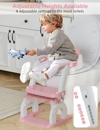 Adjustable height mechanism on the RABB 1ST toddler toilet seat ladder