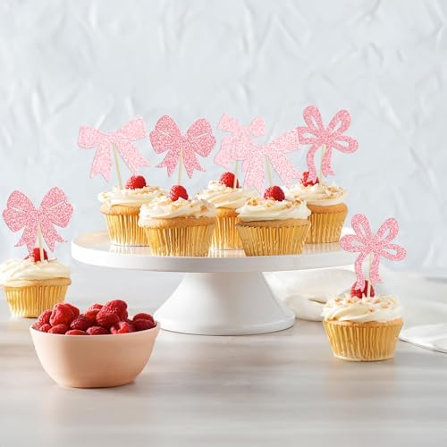 Food grade sticks on pink bow decorative picks